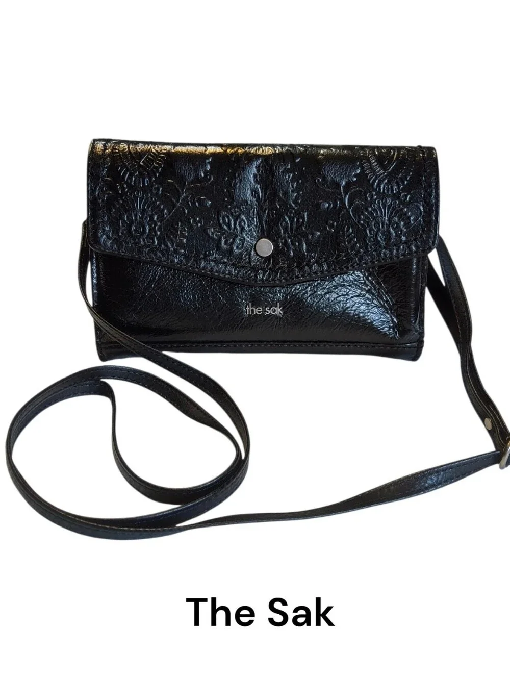 The Sak Redwood Floral Embossed Leather Smartphone Crossbody Bag